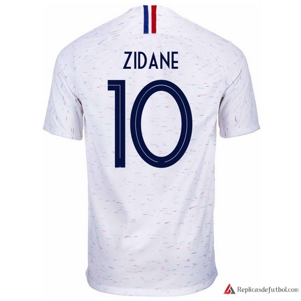 Camiseta Seleccion Francia Segunda equipación Zidane 2018 Blanco